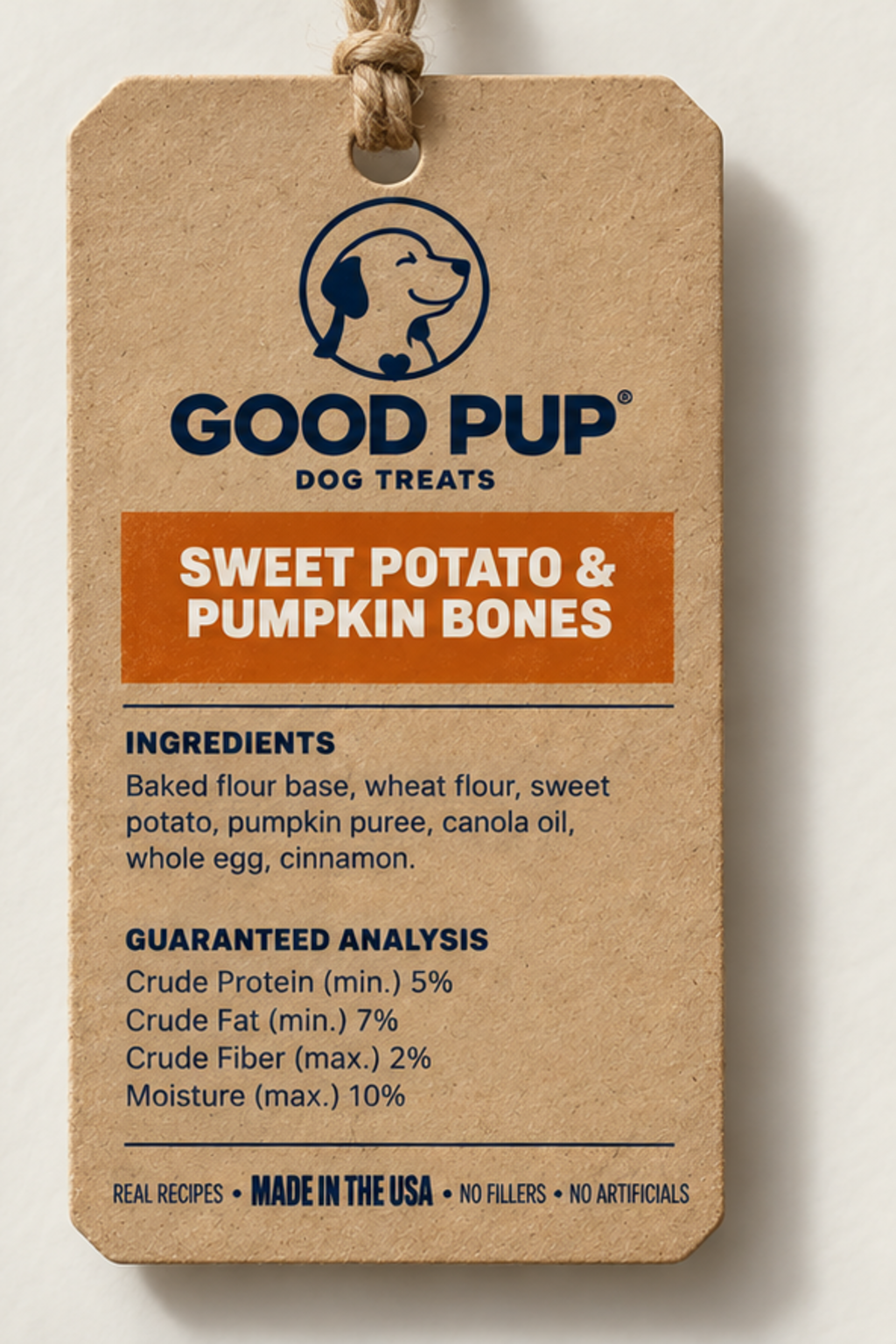 Hang tag for Sweet Potato & Pumpkin Bones