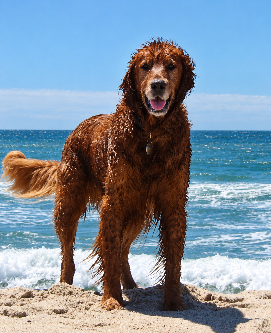 Wally on the beach